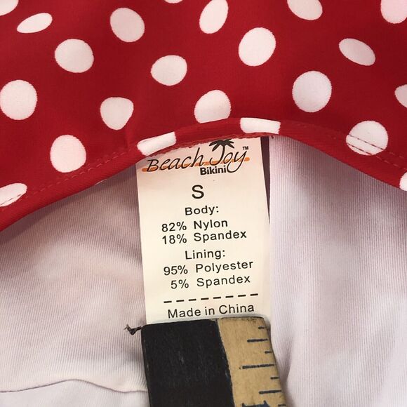🏖️⛱️🏝️☀️Beach Joy Medium Bikini One Piece Red With White Polkadot Small - Picture 9 of 9